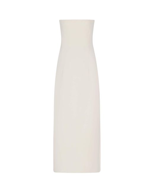 The Row White Ward Silk Strapless Dress