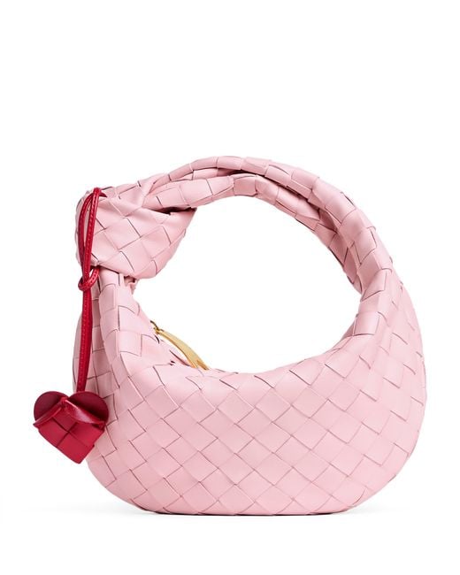 Bottega Veneta Pink Mini Leather Intrecciato Jodie Top-Handle Bag