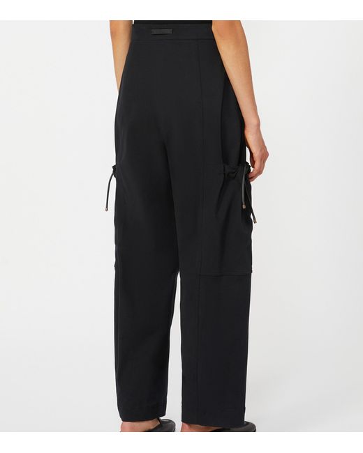 Max Mara Black Stretch-Cotton Cargo Trousers