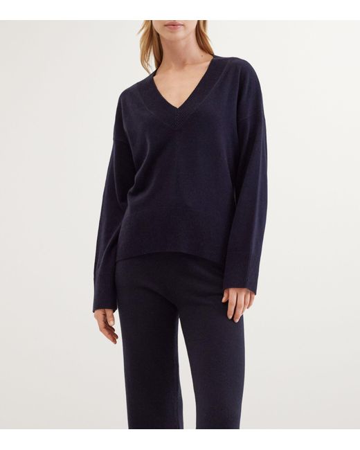 Chinti & Parker Blue Wool-cashmere V-neck Sweater