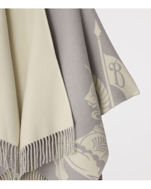 Burberry Gray Wool-Cashmere Ekd Cape