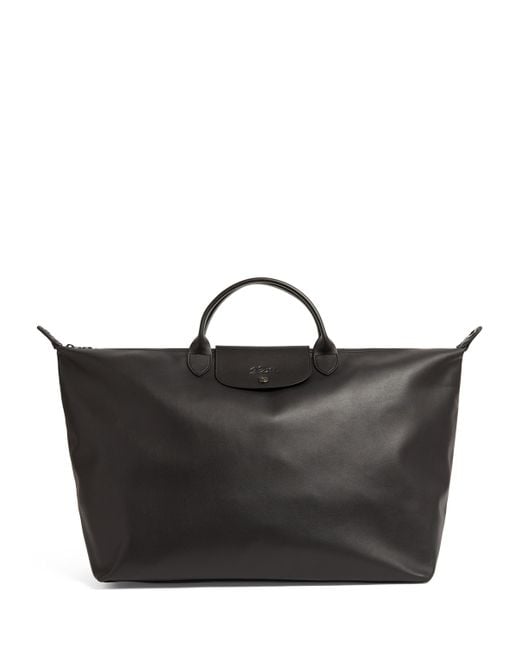 Longchamp Black Large Leather Le Pliage Xtra Travel Bag