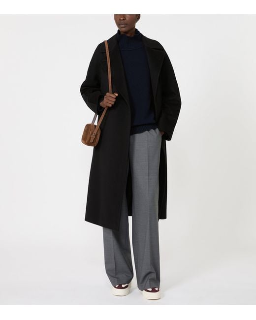 Weekend by Maxmara Blue Virgin Wool High-Neck Sweater