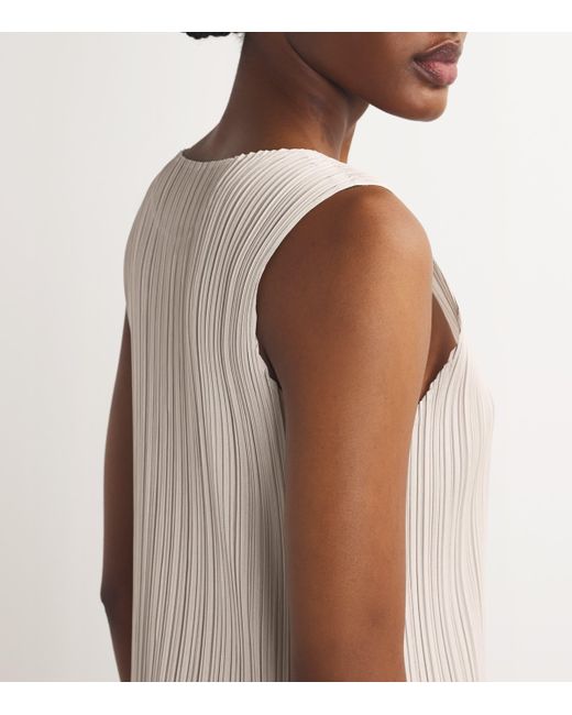 Pleats Please Issey Miyake White New Colorful Basics Maxi Dress