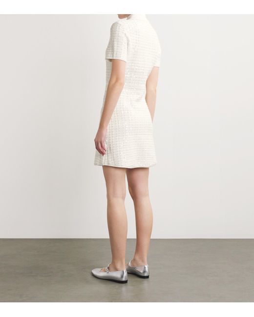 Maje Sequin-Knit Mini Dress in White | Lyst Maje Sequin-Knit Mini Dress in White | Lyst