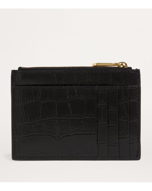 Lucky Charms Zipped Card Holder In Box Leather - Black