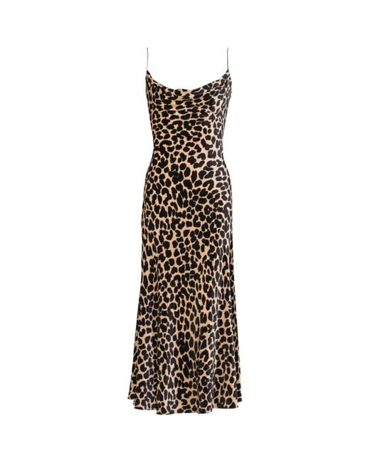 Balmain Natural Velvet Leopard Print Midi Dress