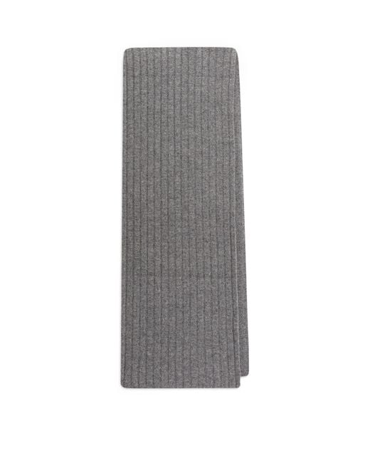 Dolce & Gabbana Gray Cashmere Rib-Knit Scarf