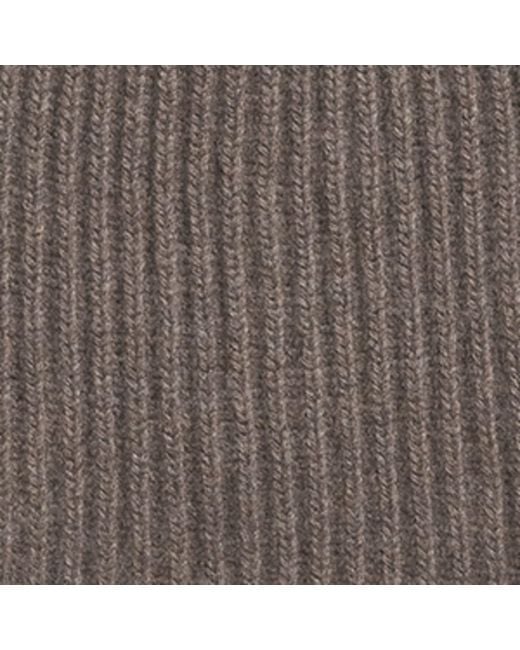Johnstons Gray Cashmere Ribbed Beanie for men