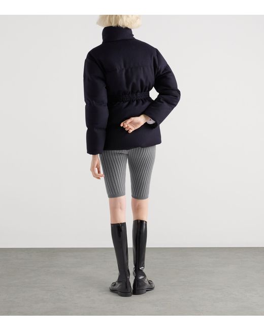 Prada Blue Down Loden Puffer Jacket