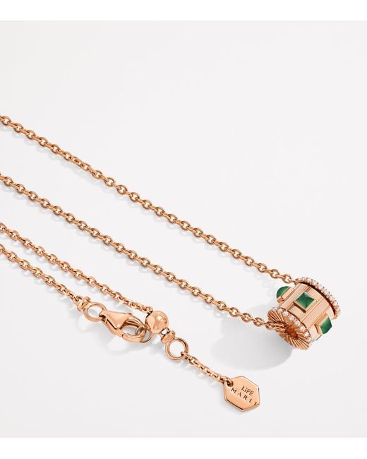 Marli New York Metallic Diamond And Agate Life Necklace