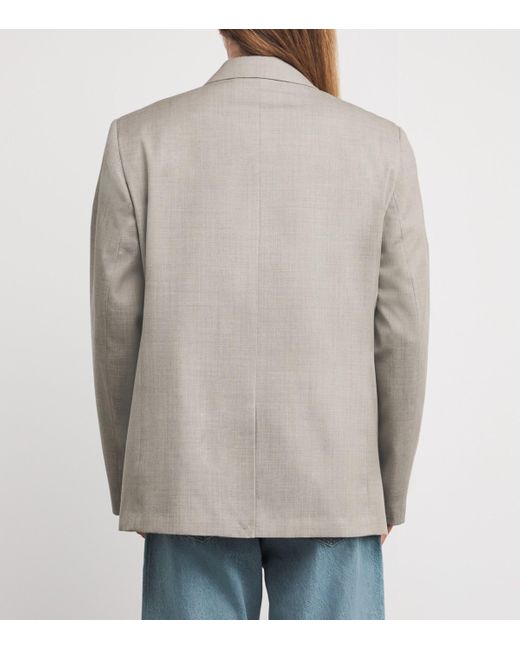 FRAME Gray Wool Double-Breasted Blazer for men