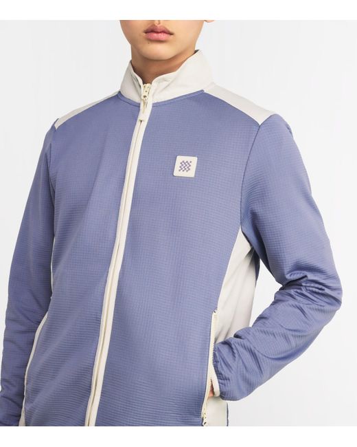 Manors Blue Fleece Hybrid Golf Jacket for men