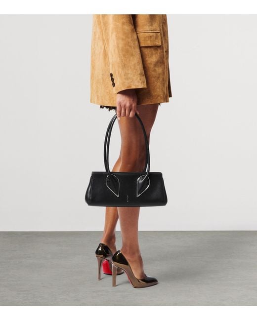 Christian Louboutin Black Venus Leather Baguette Shoulder Bag