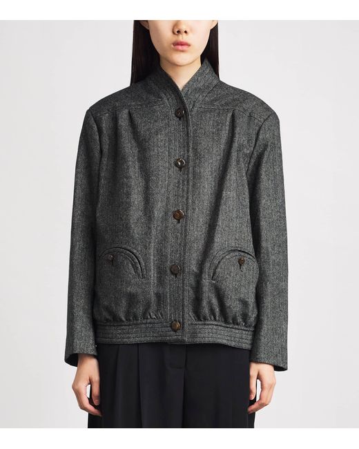 Blazé Milano Gray Virgin Wool-Blend Herringbone Coiba Jacket