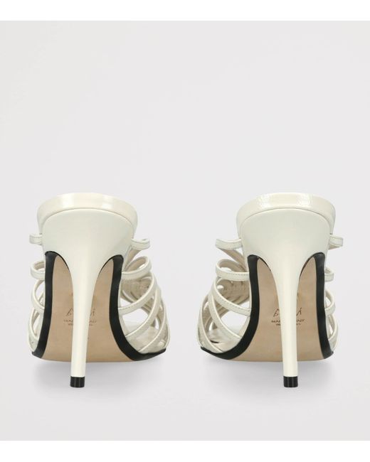 ALEVI White Patent Leather Diana Heeled Sandals 95