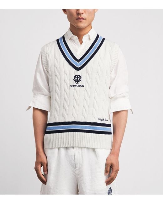 Ralph Lauren Blue X Wimbledon Cotton Sweater Vest for men