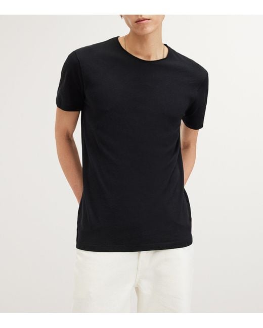 AllSaints Black Organic Cotton Figure T-Shirt for men