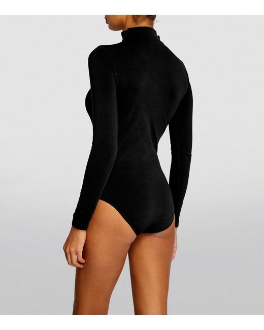 Falke Black Seamless Rollneck Bodysuit