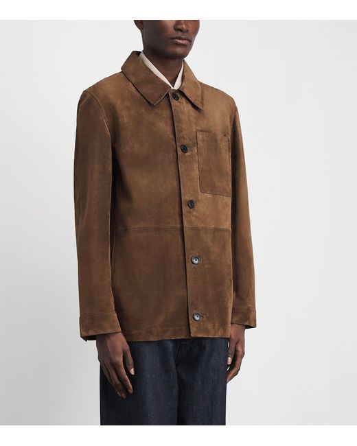 Yves Salomon Brown Suede Overshirt for men