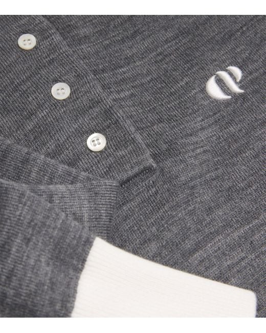 Claudie Pierlot Gray Knitted Logo Polo Shirt