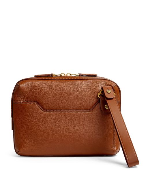 Dunhill Brown Leather 1893 Harness Messenger Bag for men