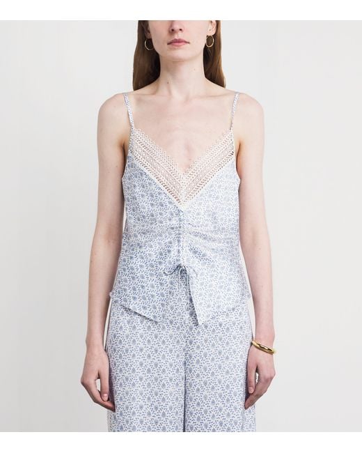 Claudie Pierlot Blue Lace-Trim Top
