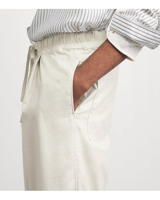 Officine Generale Natural Cotton-Blend Drawstring Peterson Trousers for men