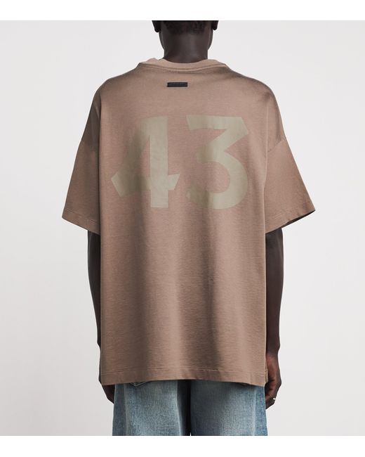Fear Of God Brown Cotton-Blend Logo T-Shirt for men