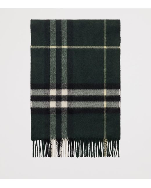 Burberry Green Cashmere Check Scarf
