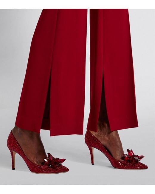 Jimmy Choo Red Alia 85 Crystal Pumps