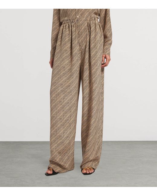 Balenciaga Natural Silk Monogram Trousers