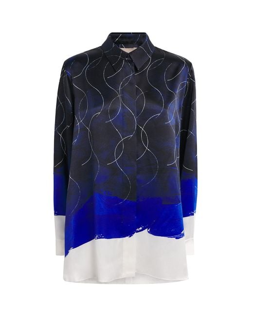 Roksanda Blue Silk Printed Leonara Blouse