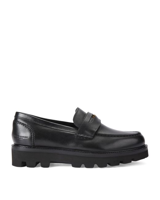 Kurt Geiger Black Leather Brompton Penny Loafer for men