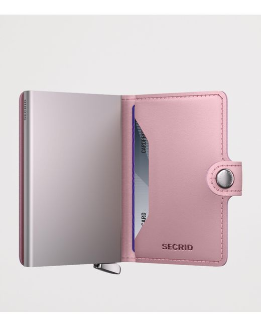 Secrid Pink Leather Diamond-Embossed Miniwallet for men