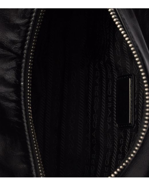 Prada Black Leather Rectangle Cross-Body Bag for men