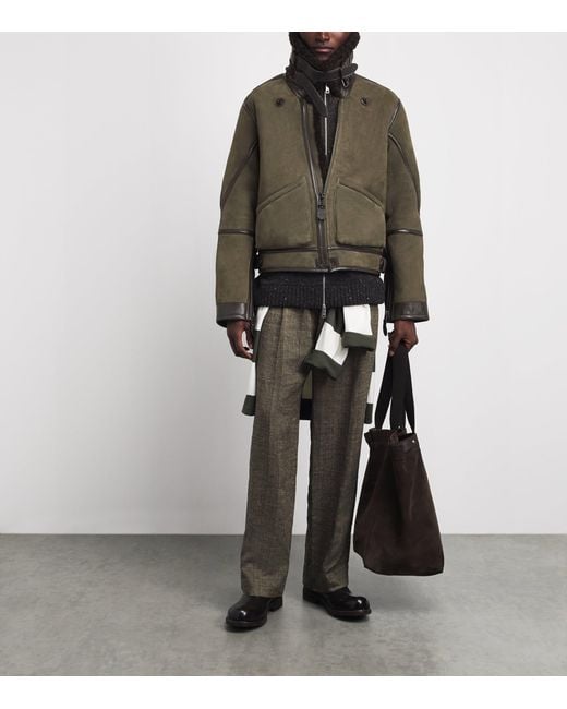 Polo Ralph Lauren Green Shearling Flight Jacket for men