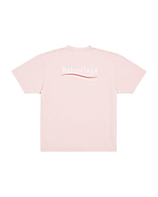 Balenciaga Pink Oversized Logo T-shirt