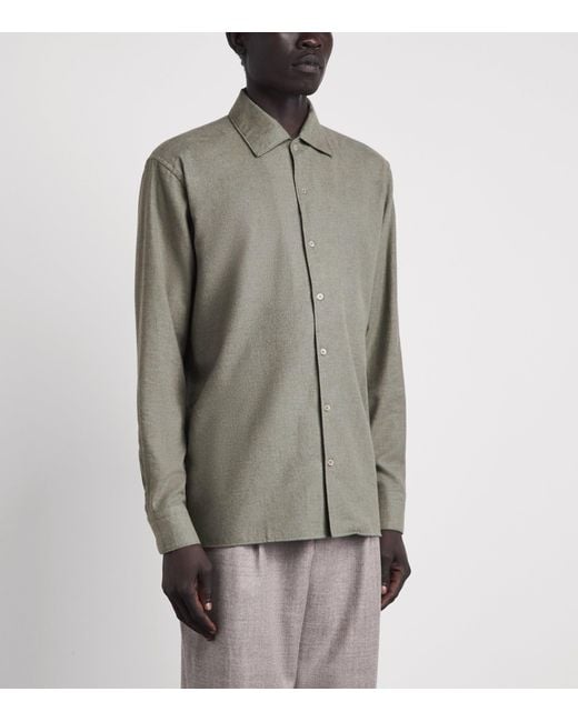 Colombo Gray Cotton Twill Shirt for men