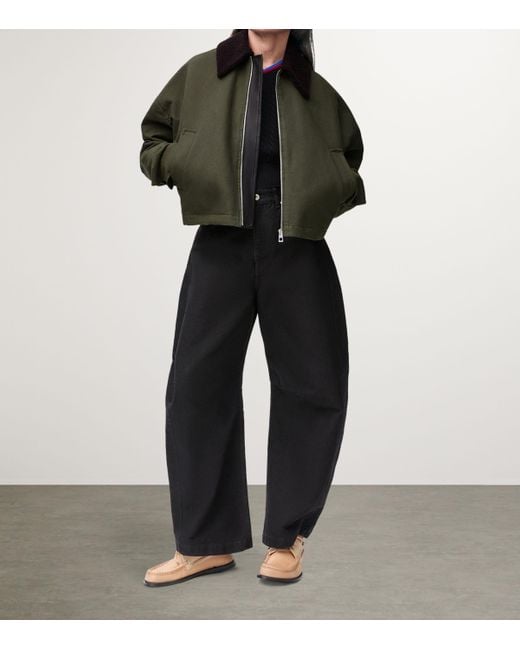 Loewe Black Patch-Detail Barrel Jeans