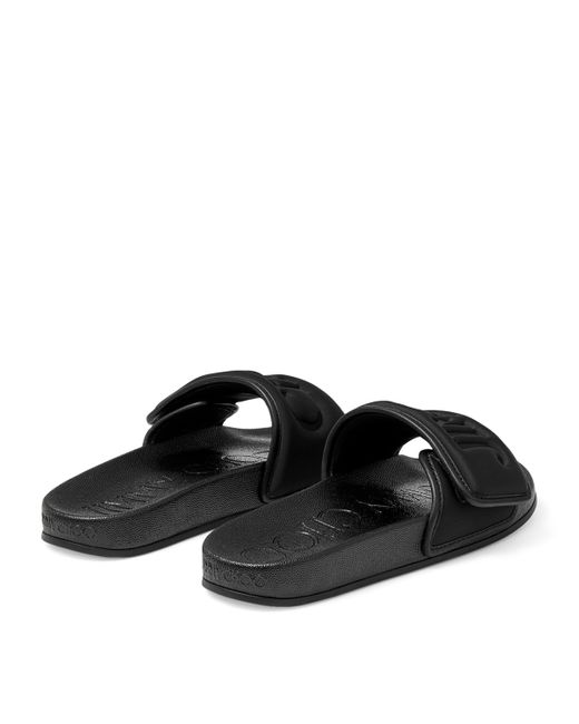 Jimmy Choo Black Monnogram Fitz Slides