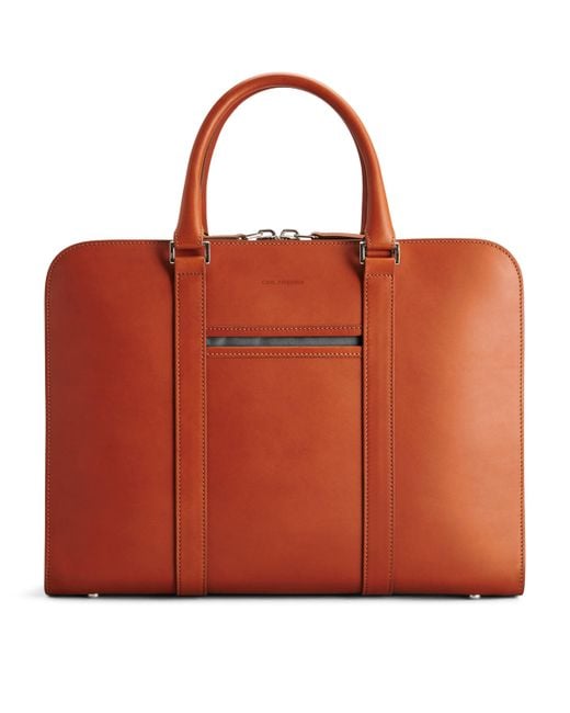 Carl Friedrik Red Leather Palissy Briefcase for men