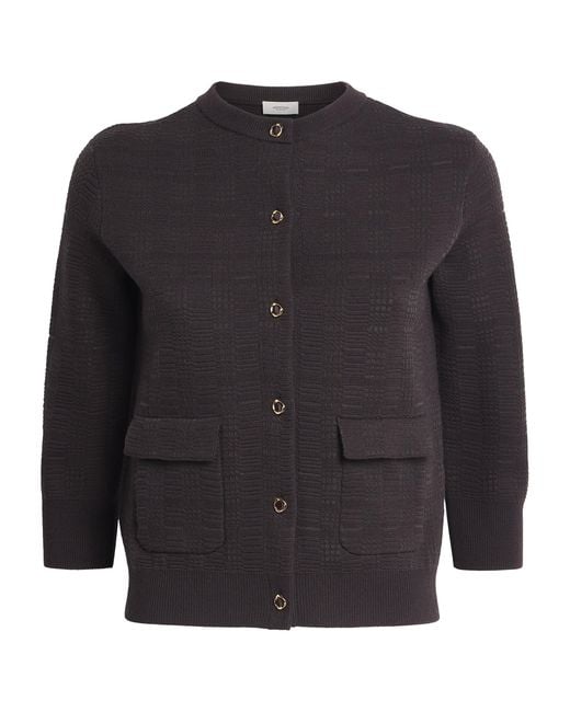 Agnona Black Wool-Blend Cardigan