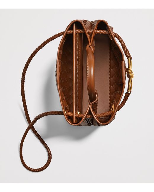 Bottega Veneta Brown Small Leather Andiamo Top-Handle Bag