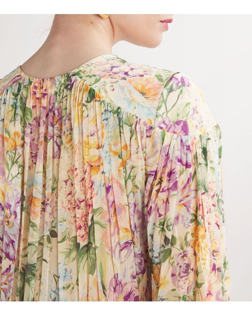 Zimmermann Natural Silk Floral Halliday Dress