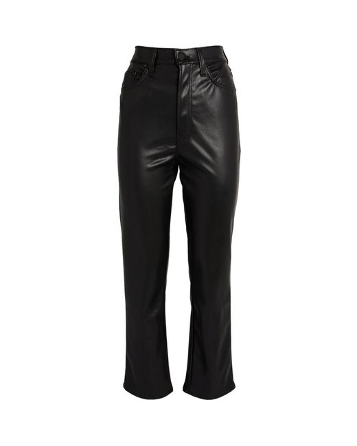 Mother Faux-leather Rider Trousers in Black | Lyst
