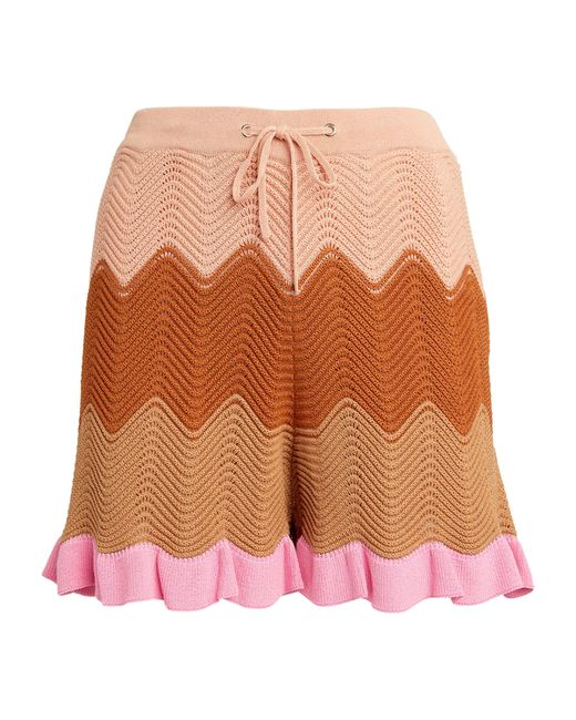 Sandro Orange Knitted Shorts