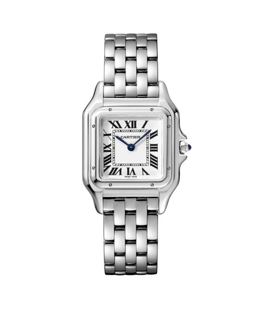 Cartier White Medium Stainless Steel Panthère De Watch 27mm