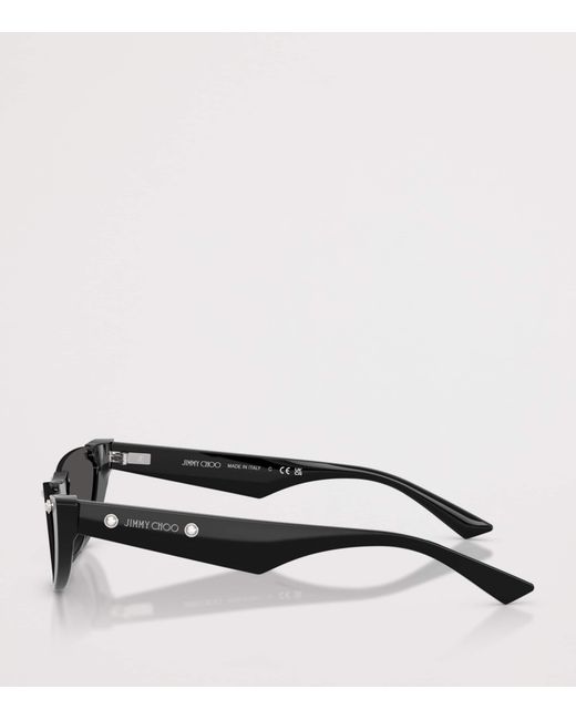 Jimmy Choo Black Oval Sunglasses