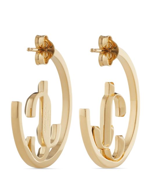 Jimmy Choo Metallic Jc Hoop Earrings